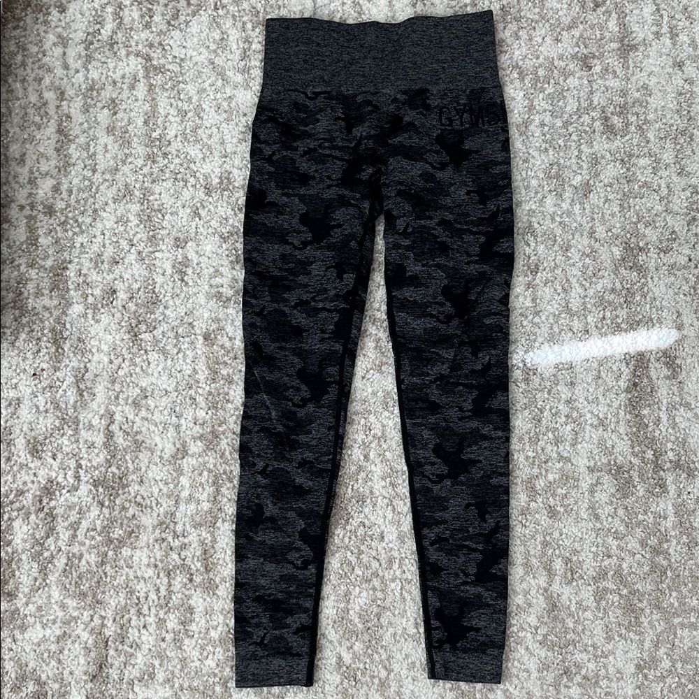 Gymshark Camo Leggings - Charcoal and Black
